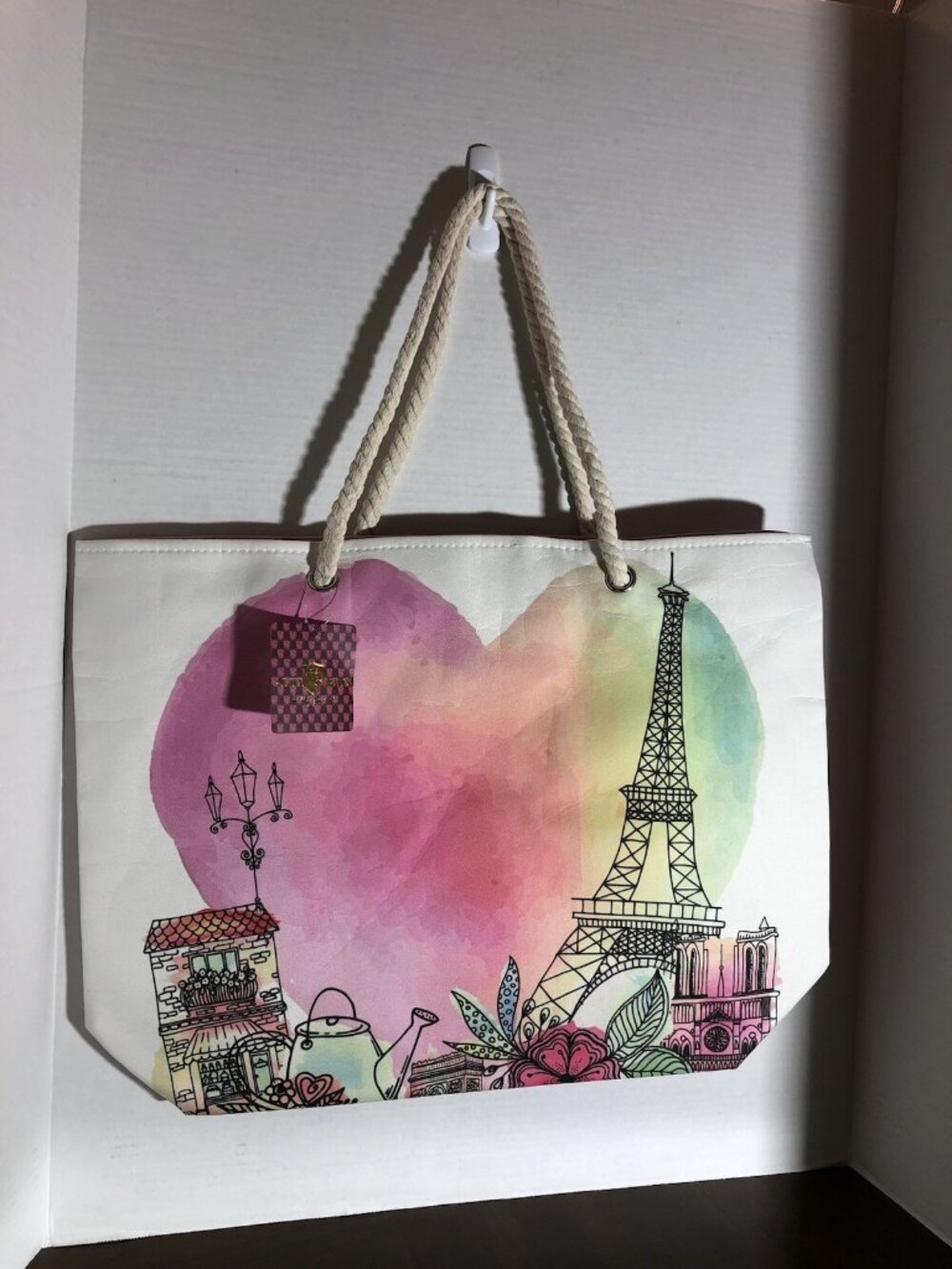 Alfa Bag Tote With Eiffel Tower Print 15” x 21”